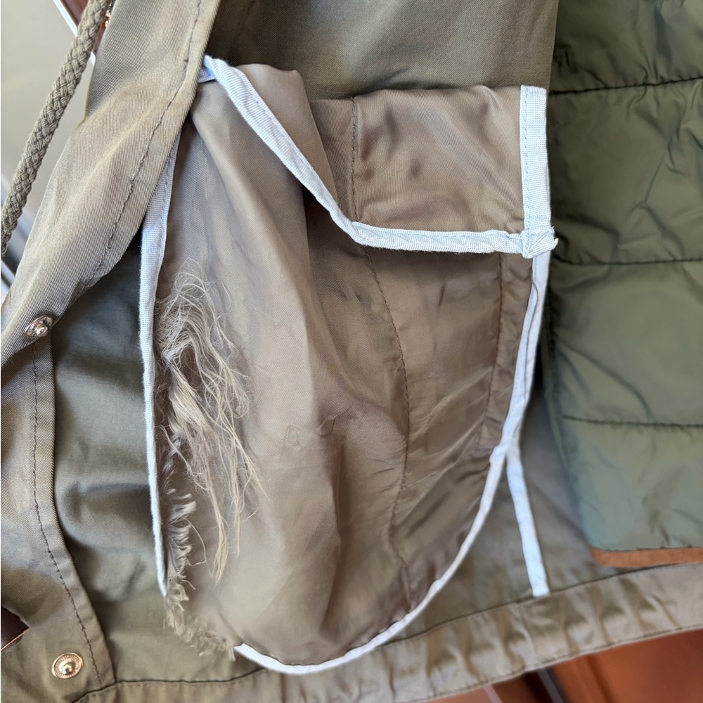 Zara Cotton Jacket & Vest removable with Faux Fur Trim Hood - Picture 10 of 10